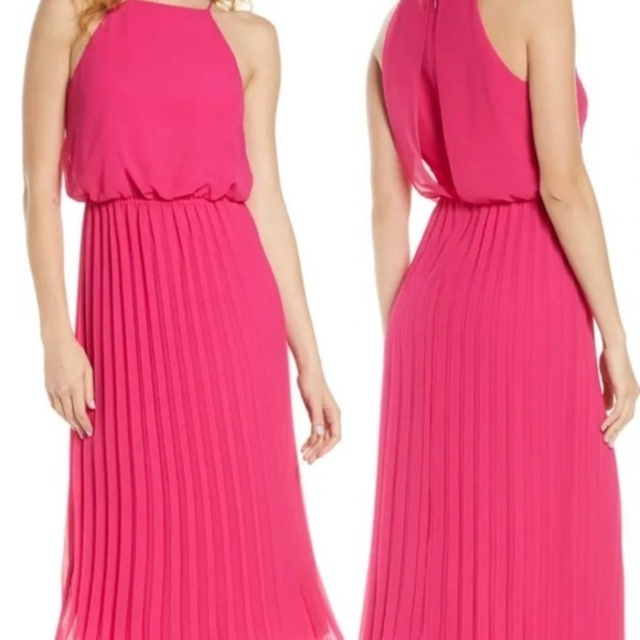 Sam Edelman NWT Women's Sleeveless Pleated Chiffon Maxi Dress S Workwear Office - Picture 2 of 15